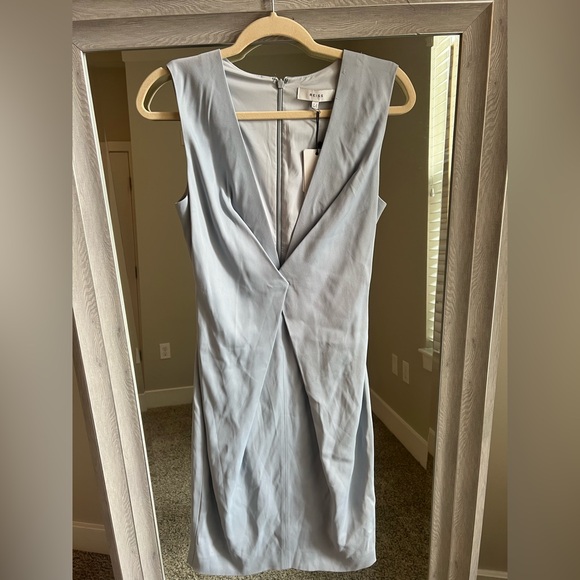 Reiss Mosaic Twist Midi Dress in Silver Lake, New with Tags Size 4 - Picture 6 of 9